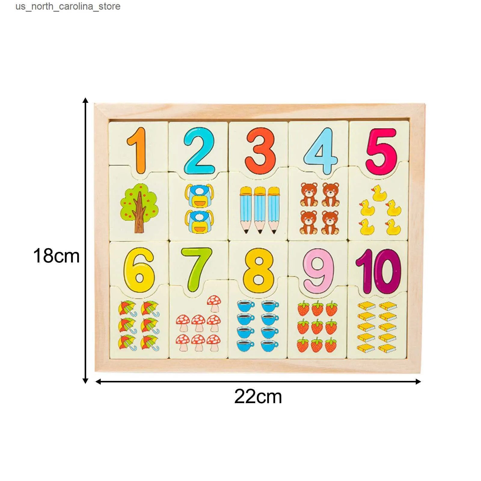 Wooden Numbers Counting Puzzle - Educational Math Learning Toy (1-10)